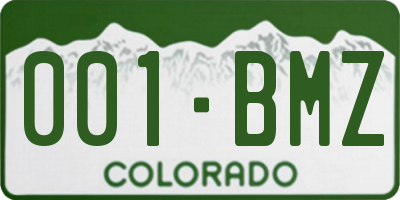 CO license plate 001BMZ