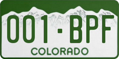 CO license plate 001BPF