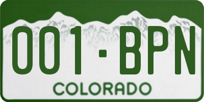 CO license plate 001BPN