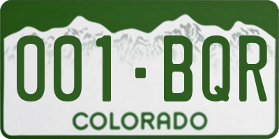 CO license plate 001BQR