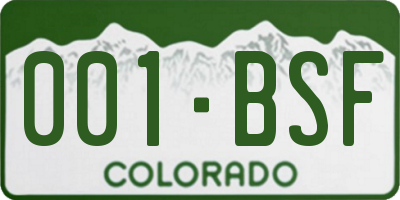 CO license plate 001BSF
