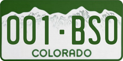 CO license plate 001BSO