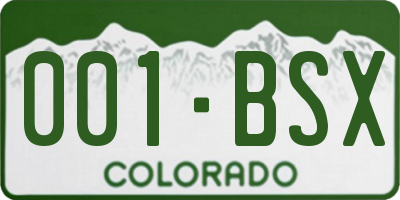 CO license plate 001BSX