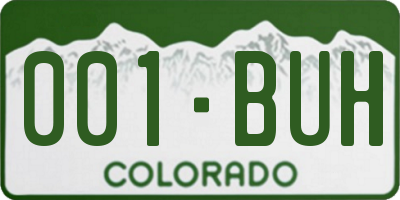 CO license plate 001BUH