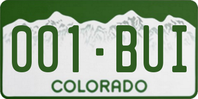 CO license plate 001BUI