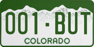 CO license plate 001BUT