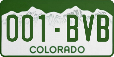 CO license plate 001BVB