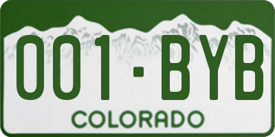 CO license plate 001BYB