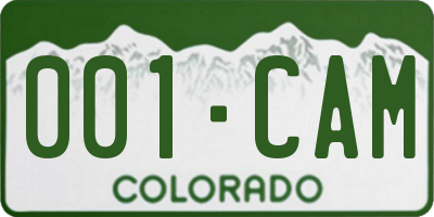 CO license plate 001CAM