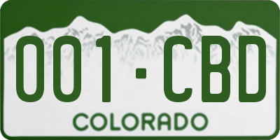 CO license plate 001CBD