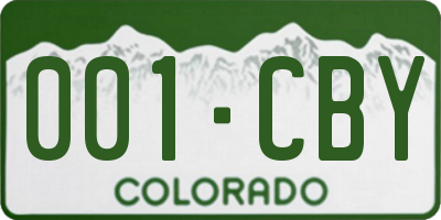 CO license plate 001CBY