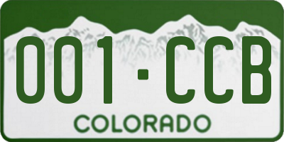 CO license plate 001CCB