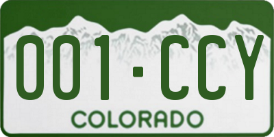 CO license plate 001CCY