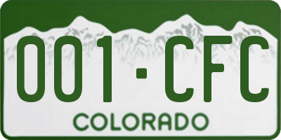 CO license plate 001CFC
