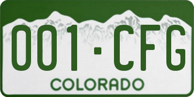 CO license plate 001CFG