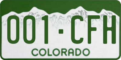 CO license plate 001CFH