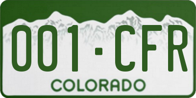 CO license plate 001CFR