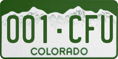 CO license plate 001CFU
