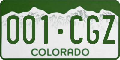 CO license plate 001CGZ