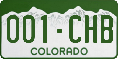 CO license plate 001CHB