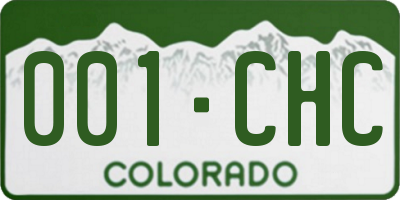 CO license plate 001CHC