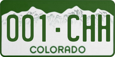 CO license plate 001CHH