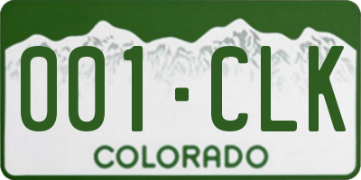 CO license plate 001CLK