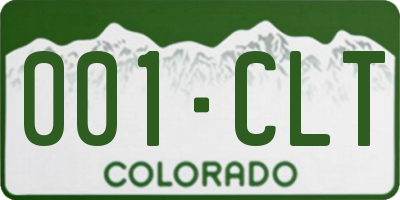 CO license plate 001CLT