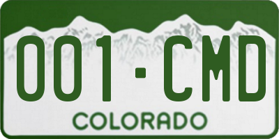 CO license plate 001CMD