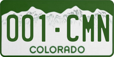 CO license plate 001CMN