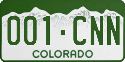 CO license plate 001CNN