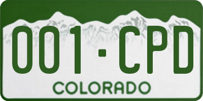 CO license plate 001CPD