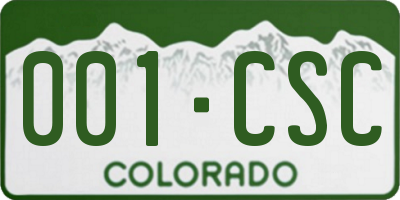 CO license plate 001CSC