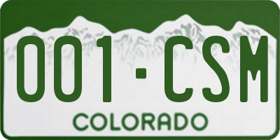CO license plate 001CSM