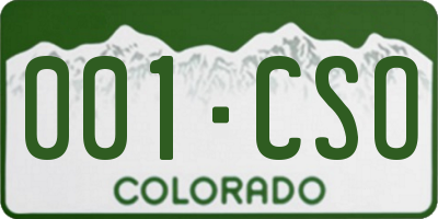 CO license plate 001CSO