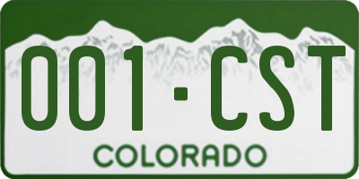 CO license plate 001CST