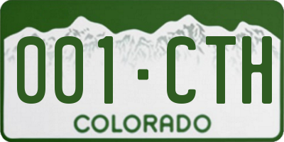 CO license plate 001CTH