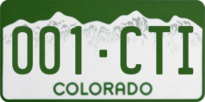 CO license plate 001CTI
