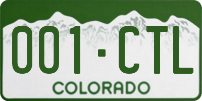 CO license plate 001CTL