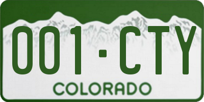CO license plate 001CTY