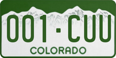 CO license plate 001CUU