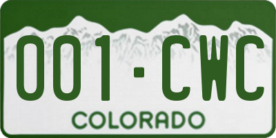 CO license plate 001CWC