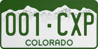 CO license plate 001CXP