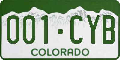CO license plate 001CYB