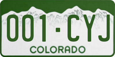 CO license plate 001CYJ