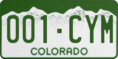 CO license plate 001CYM