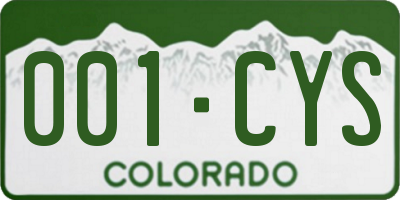 CO license plate 001CYS