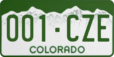CO license plate 001CZE