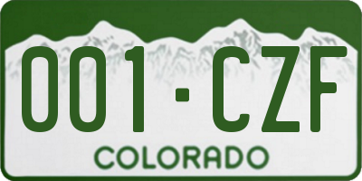 CO license plate 001CZF