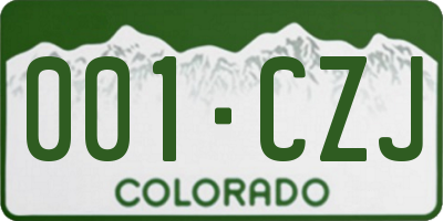 CO license plate 001CZJ